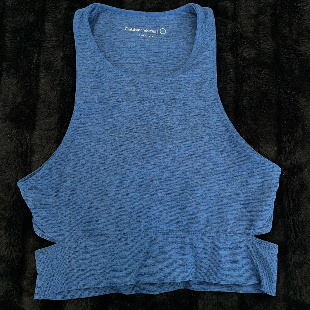 Outdoor Voices Tri-Tone Crop Slashback Crop